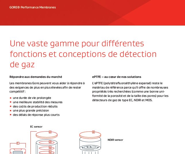 Informations produit pour les évents GORE? Protective Vents et les membranes GORE? Performance Membranes