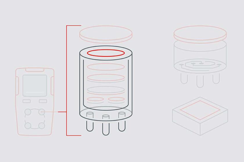 Infographic highlights the membrane responsible for diffusion control in an EC gas sensor.